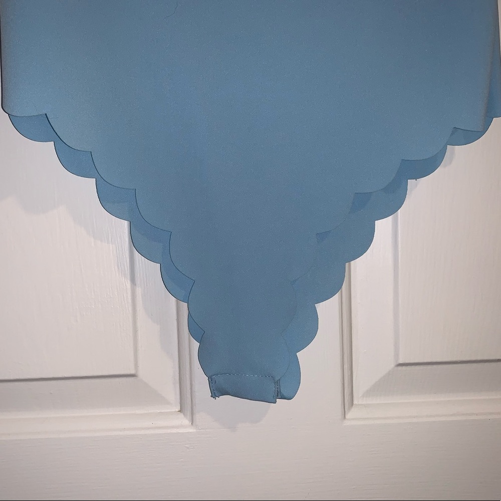 ** S O L D ** Scalloped Blue Bodysuit - Picture 3 of 3